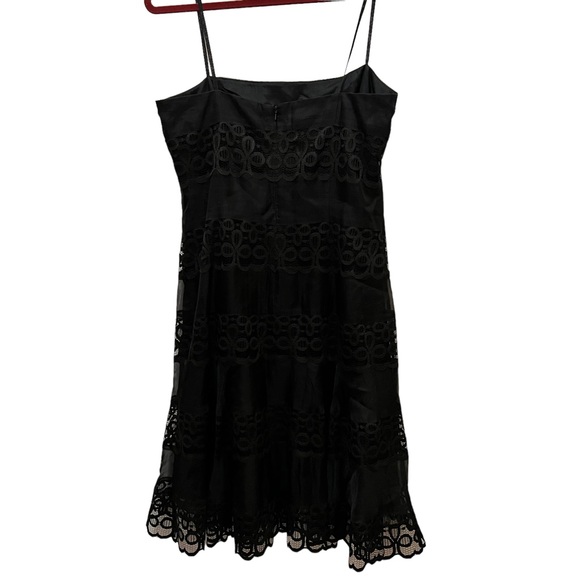 Maggie London Black Silk Lace And Mesh Cocktail Dress size 10 - Picture 4 of 6